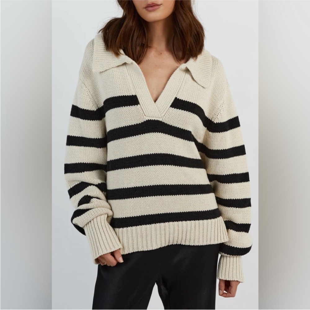 DISSH Colbie Stripe collared sweater